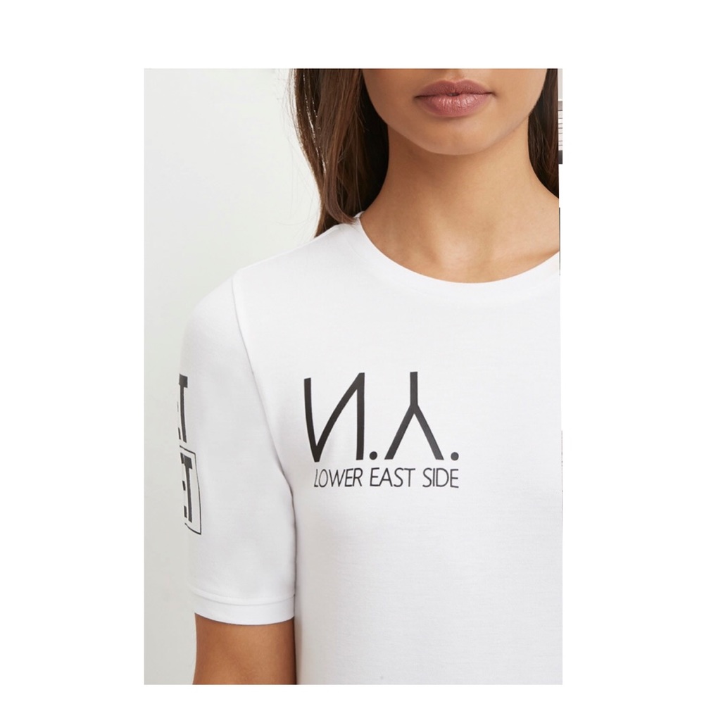 FOREVER 21: "N.Y.LOWER EAST SIDE" WHITE TEE